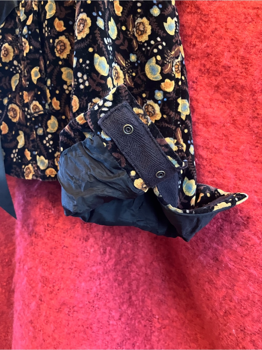Free People Black Floral Velvet Ribbon-Tie Blazer - Picture 3 of 4